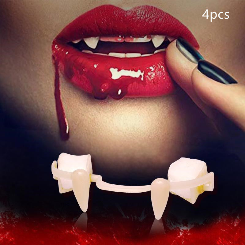Halloween Vampire Teeth Retractable Fangs Masquerade Party Horror Zombie